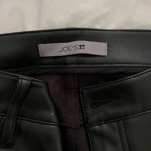 Joes high rise black leather pants flare bottoms